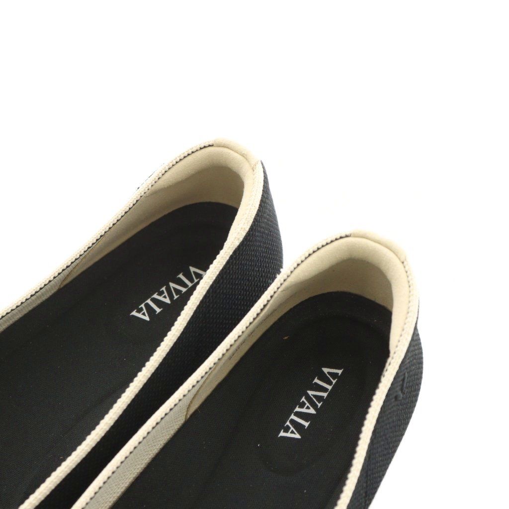 ビバイア VIVAIA パンプス ポインテッドトゥ リボン 36 黒 ブラック