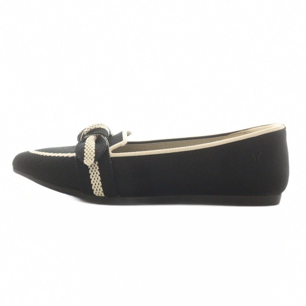 ビバイア VIVAIA パンプス ポインテッドトゥ リボン 36 黒 ブラック