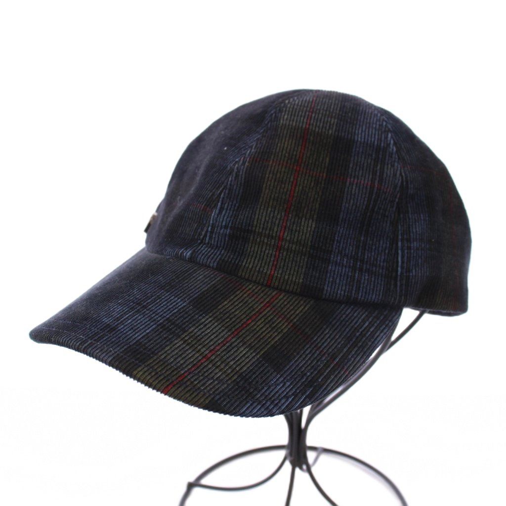 ヘレンカミンスキー HELEN キャップ 帽子 6パネル チェック柄 コーデュロイ 紺 ネイビー 黒 ブラック |BB