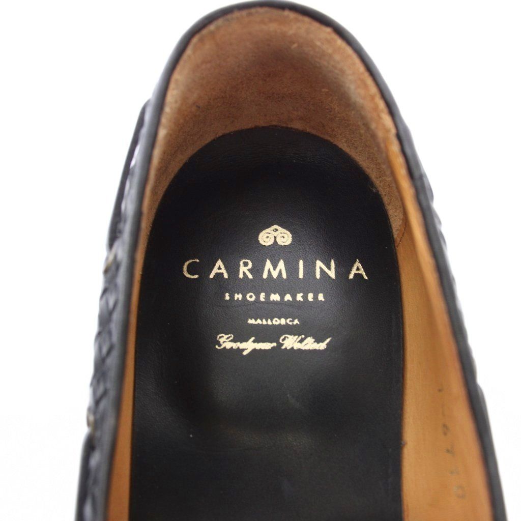  カルミナ CARMINA タッセル ローファー レザー 編み込み 6 黒 TK その他 靴
