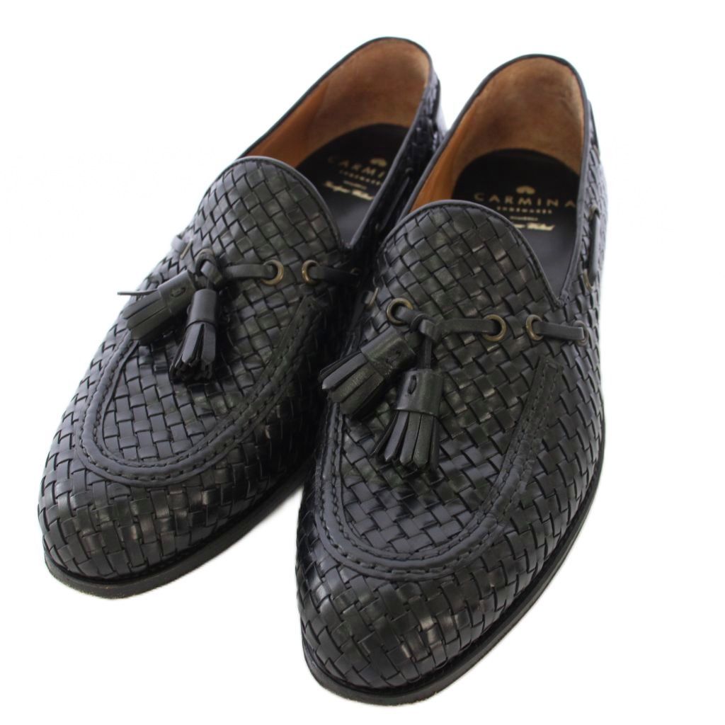 カルミナ CARMINA タッセル ローファー レザー 編み込み 6 黒 |TK
