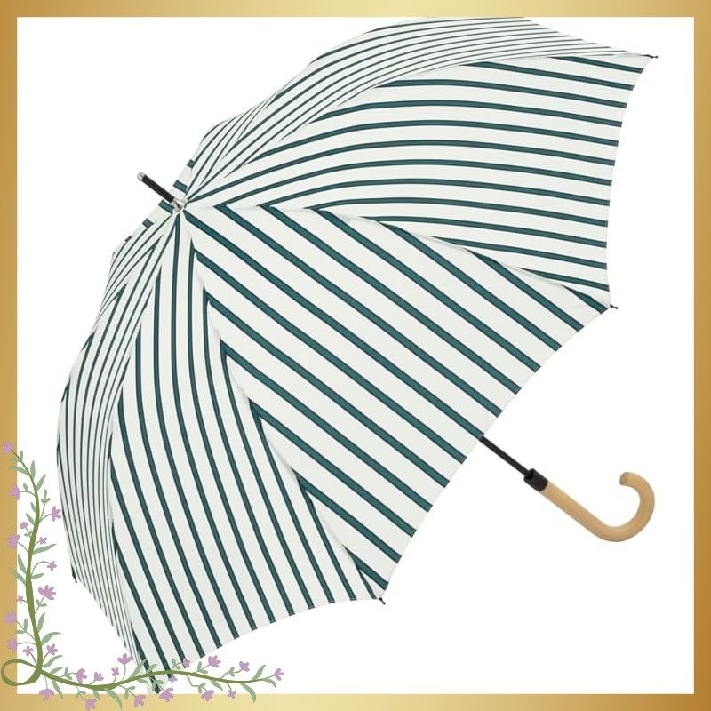 ビコーズ 長傘 U-DAY スムースジャンプ/カレッジストライプ WH D-641163 0