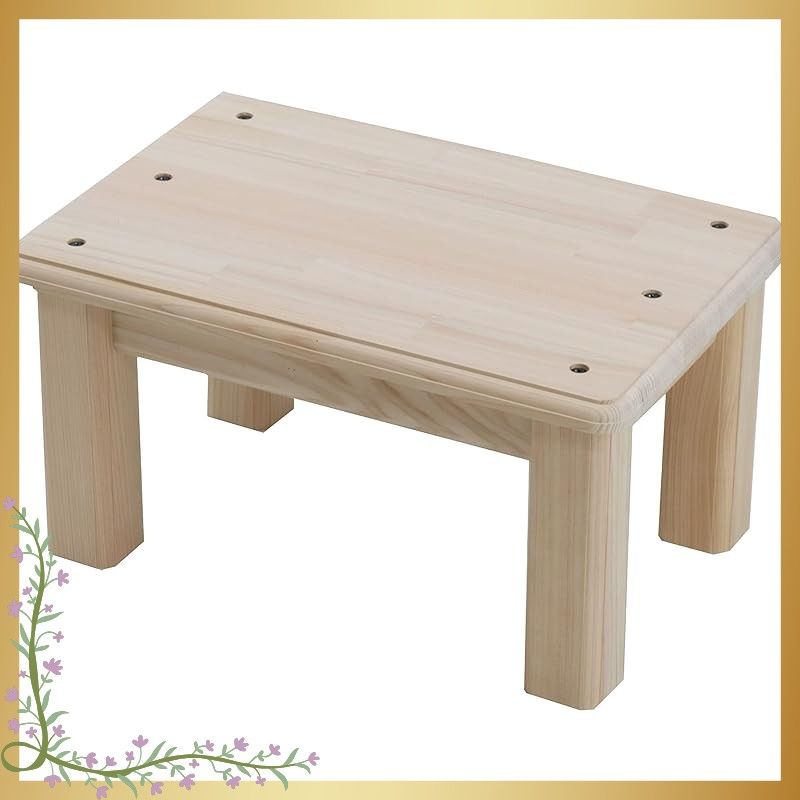 [光大] 踏み台 木製 【耐荷重100】 日本製 ひのき ステップ台 玄関 子供 44×29.5×22.8cm のれるん台 330340 ウッド レギュラー 1