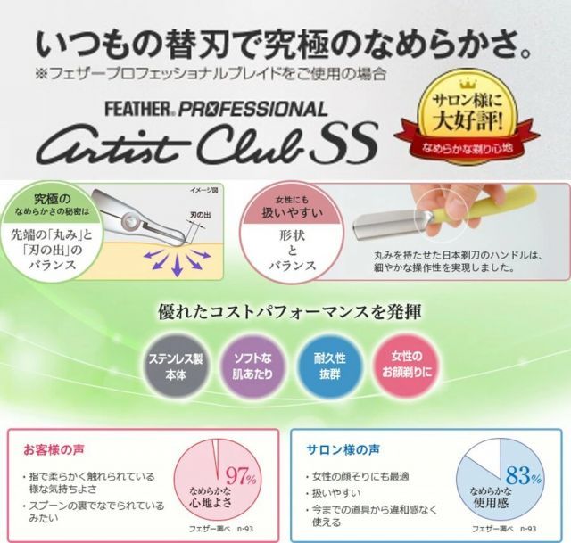 フェザー プロフェッショナル アーティストクラブ SR 日本剃刀 FEATHER PROFESSIONAL artist club SS 刃 プロガード ライトブレイド スーパーブレイド ステンレス 折りたたみ 折り畳み 折畳み ACS-NL ACS-NW
