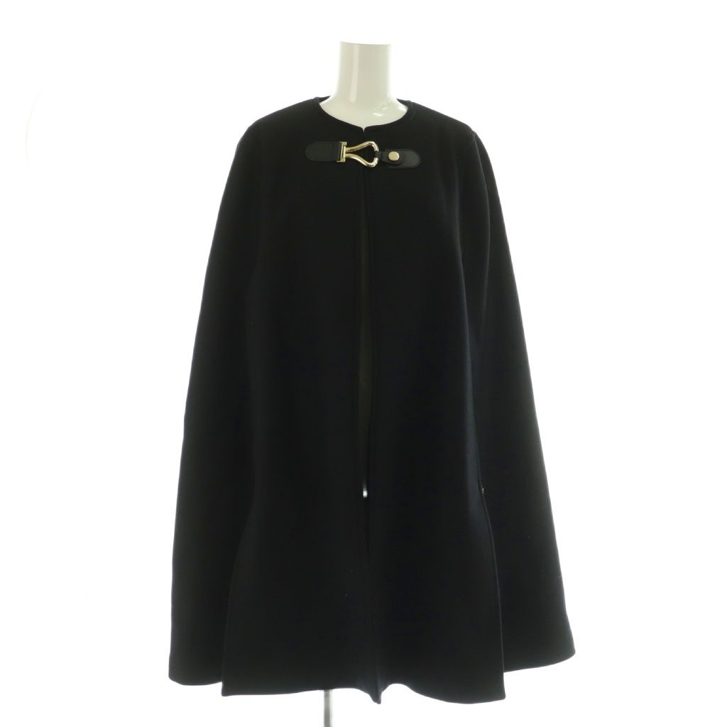 ザラ ZARA MANTECO バックルケープ コート ポンチョ ブラック /MY □OS