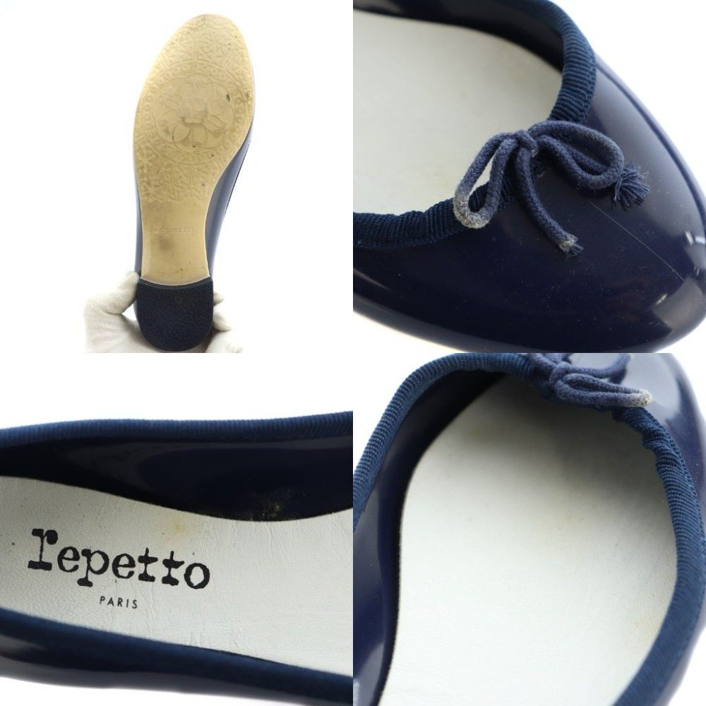 レペット Repetto バレエシューズ エナメル 37 紺 ネイビー /SS □OS