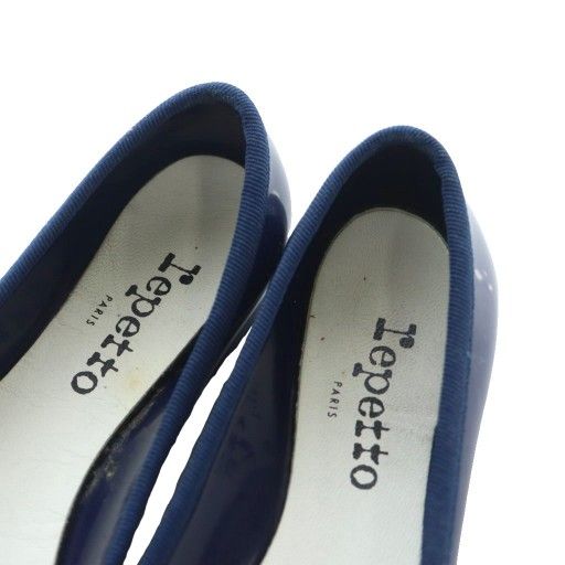 レペット Repetto バレエシューズ エナメル 37 紺 ネイビー /SS □OS
