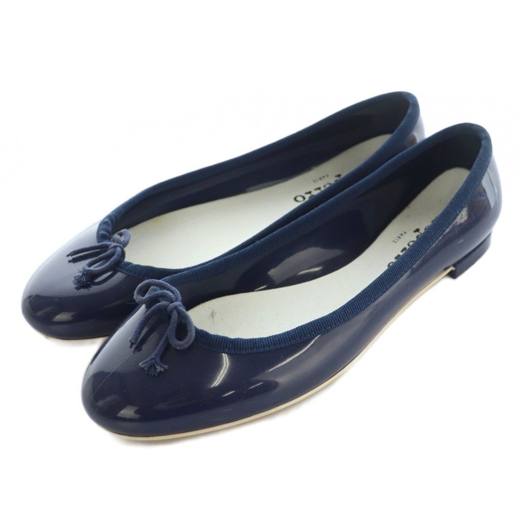 レペット Repetto バレエシューズ エナメル 37 紺 ネイビー /SS □OS