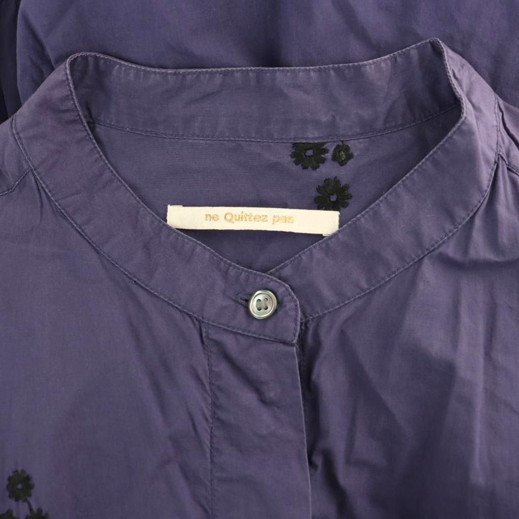 ヌキテパ NE QUITTEZ PAS! ポフリンフラワーシャツワンピース 長袖