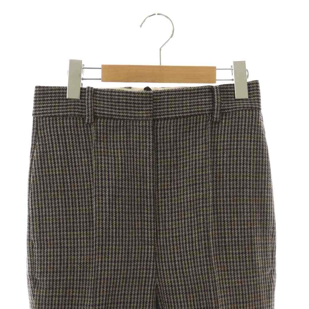 ケイト KHAITE TWEED パンツ ウール ネイビー 紺 ブラウン 茶 グレー