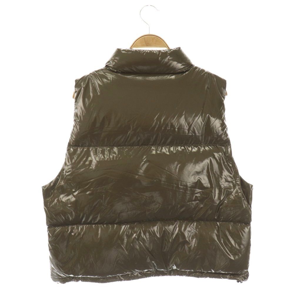 スピックアンドスパン 24 AW グロッシーダウンベスト ジップアップ カーキ DF OS