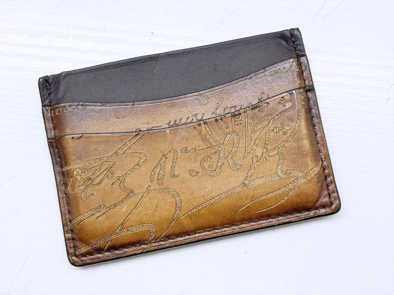 Berluti ベルルッティ バンブー カードホルダー フラット カードケース 名刺入れ ブラウン