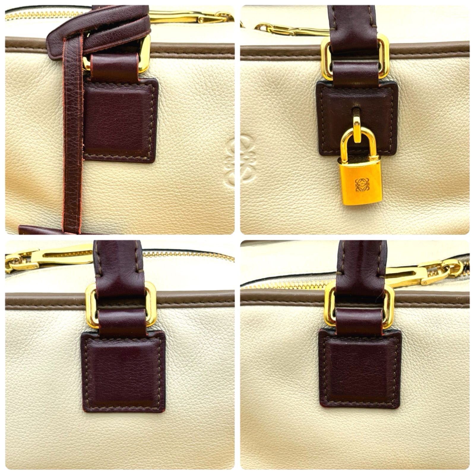 【美品】LOEWE ロエベ アマソナ28 トリコロール ブラウン系 ミニボストン LOEWE ロエベ アマソナ28 トリコロール ブラウン/ベージュ/ボルドー