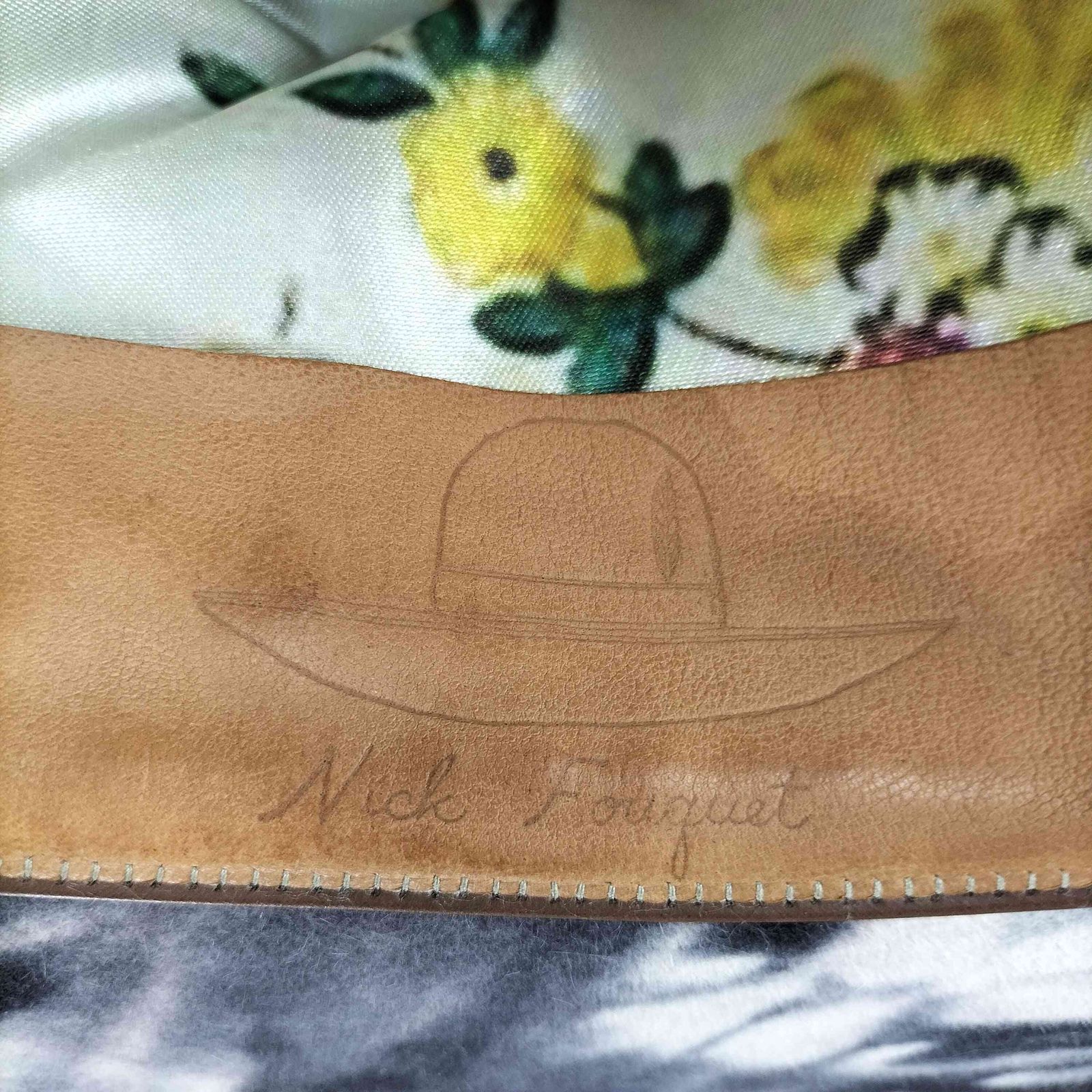  ユーズドフルギ 古着 Nick Fouquet 総柄 リボン装飾 ダメージ加工 ハット import メンズ 7 1 2 その他 ハット