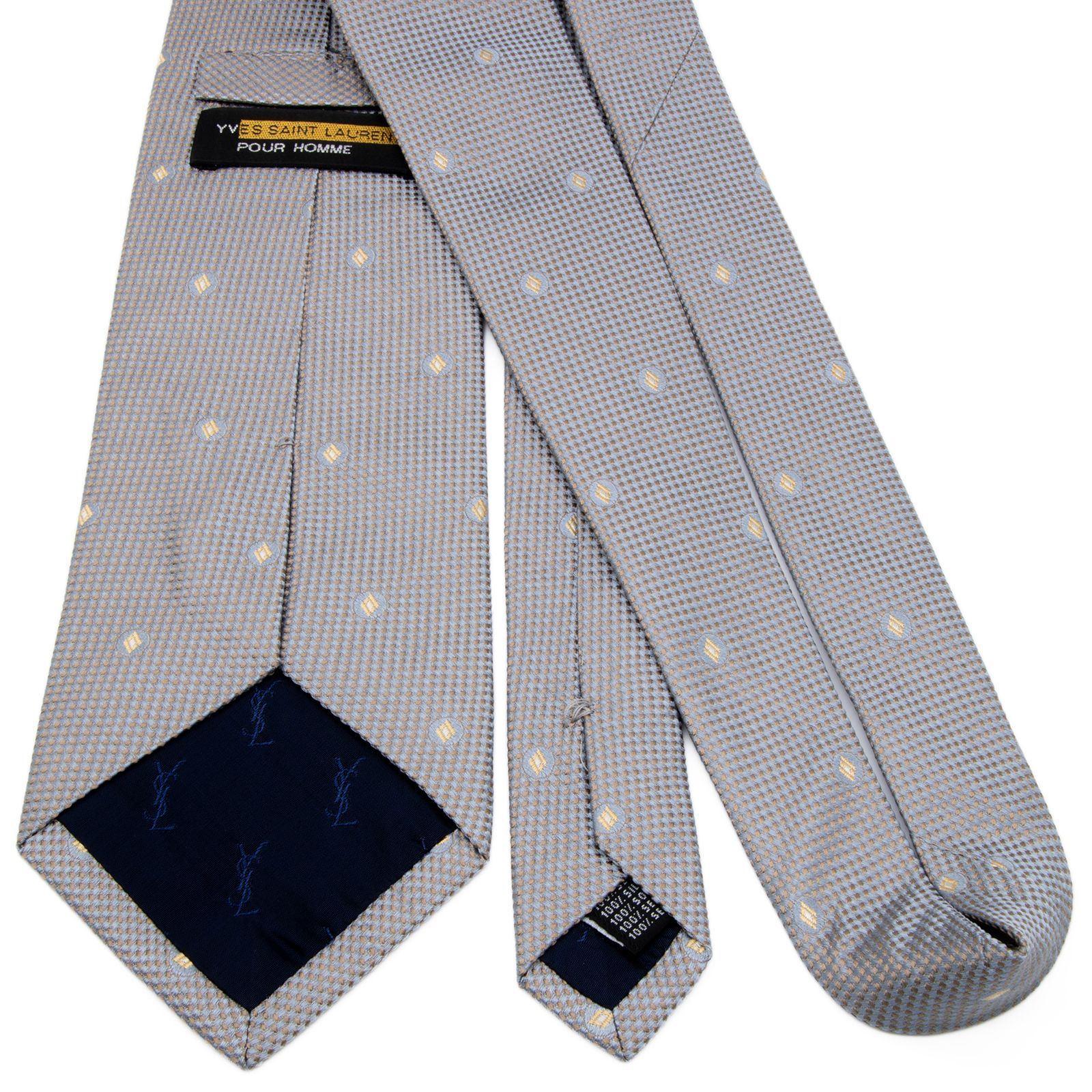 送料無料 サンローラン ネクタイ ワイドタイ ジャガードタイ 新品同様