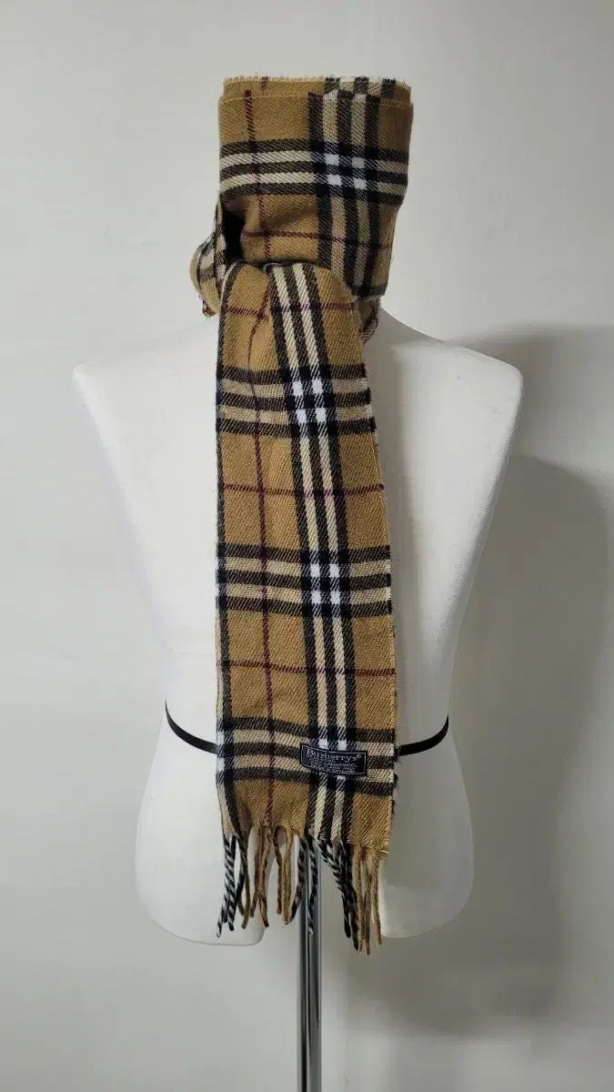 Burberrysバーバリー 90 sヴィンテージ 딥ブラウン CHECK ラムウール マフラー