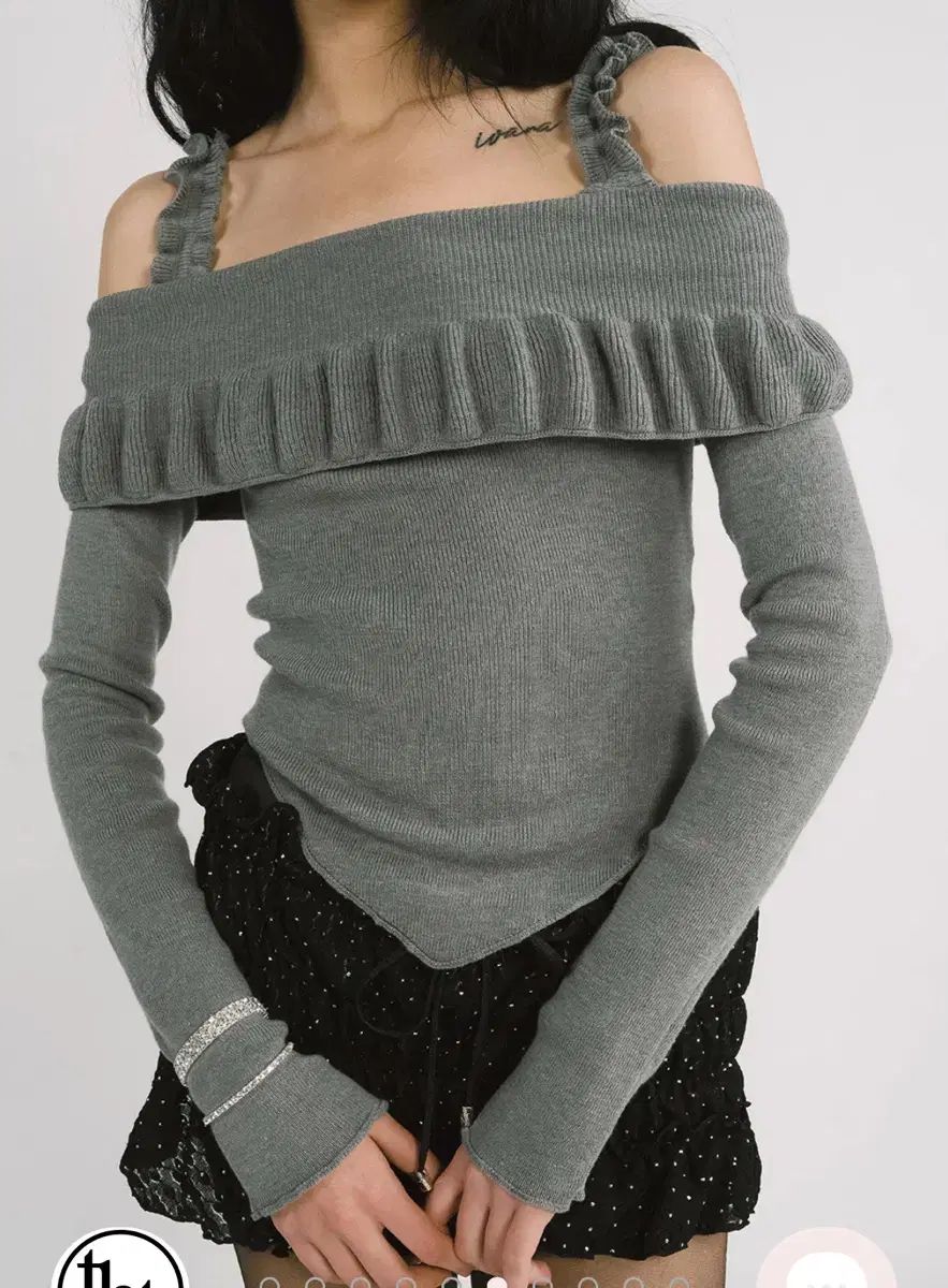 スリータイムズ kelly top gray サイズ S