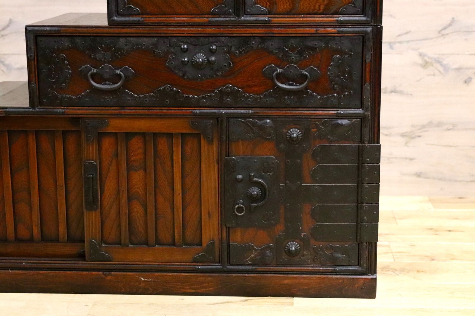 GMIH345○時代箪笥 階段箪笥 アンティーク 和家具 レトロ 店舗什器 GMIH345○時代箪笥 階段箪笥 アンティーク 和家具 レトロ 店舗什器