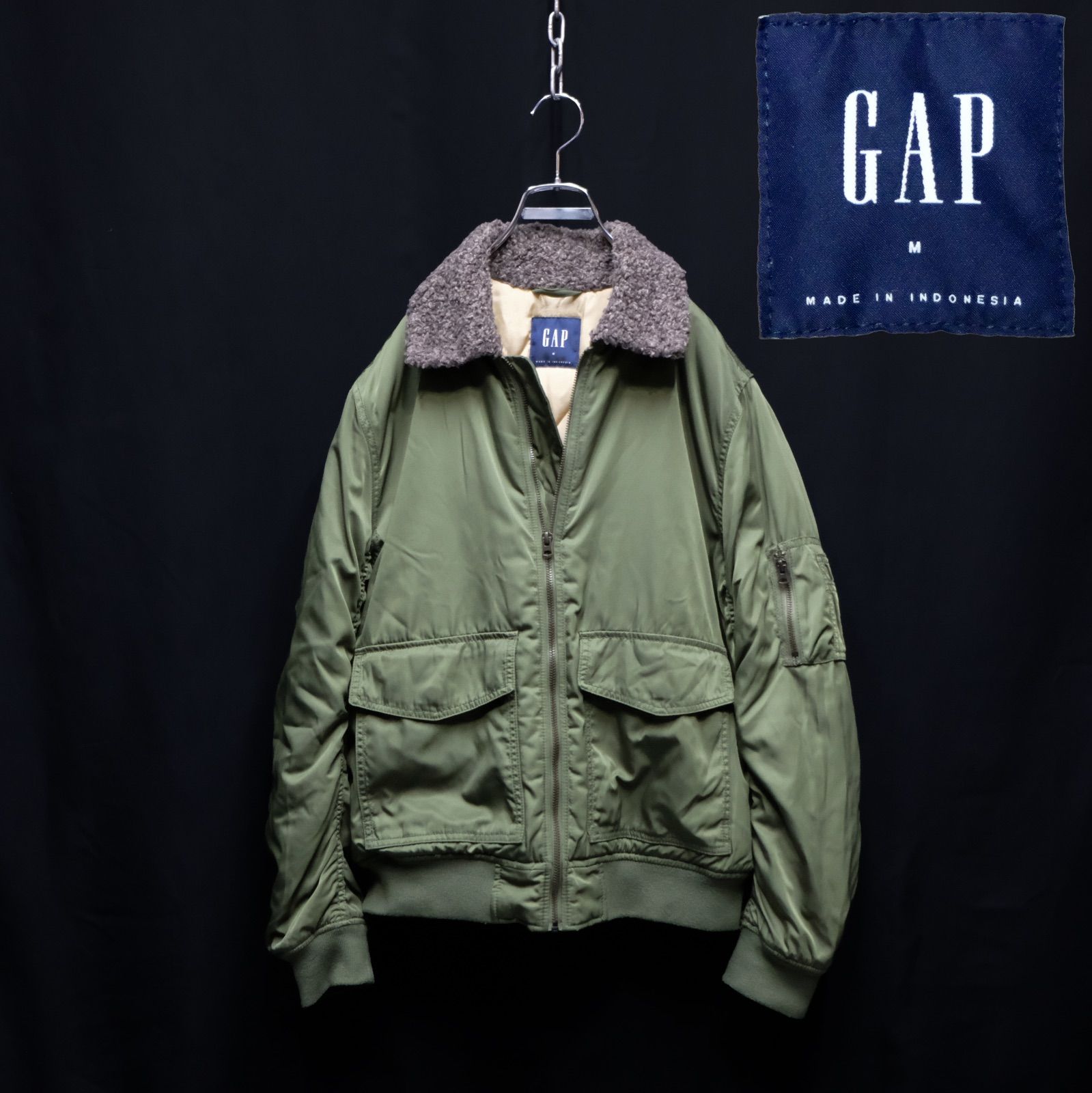 GAP ミリタリーフライトジャケット 中綿 Mサイズ B-15 B-10 G-1 MA-1