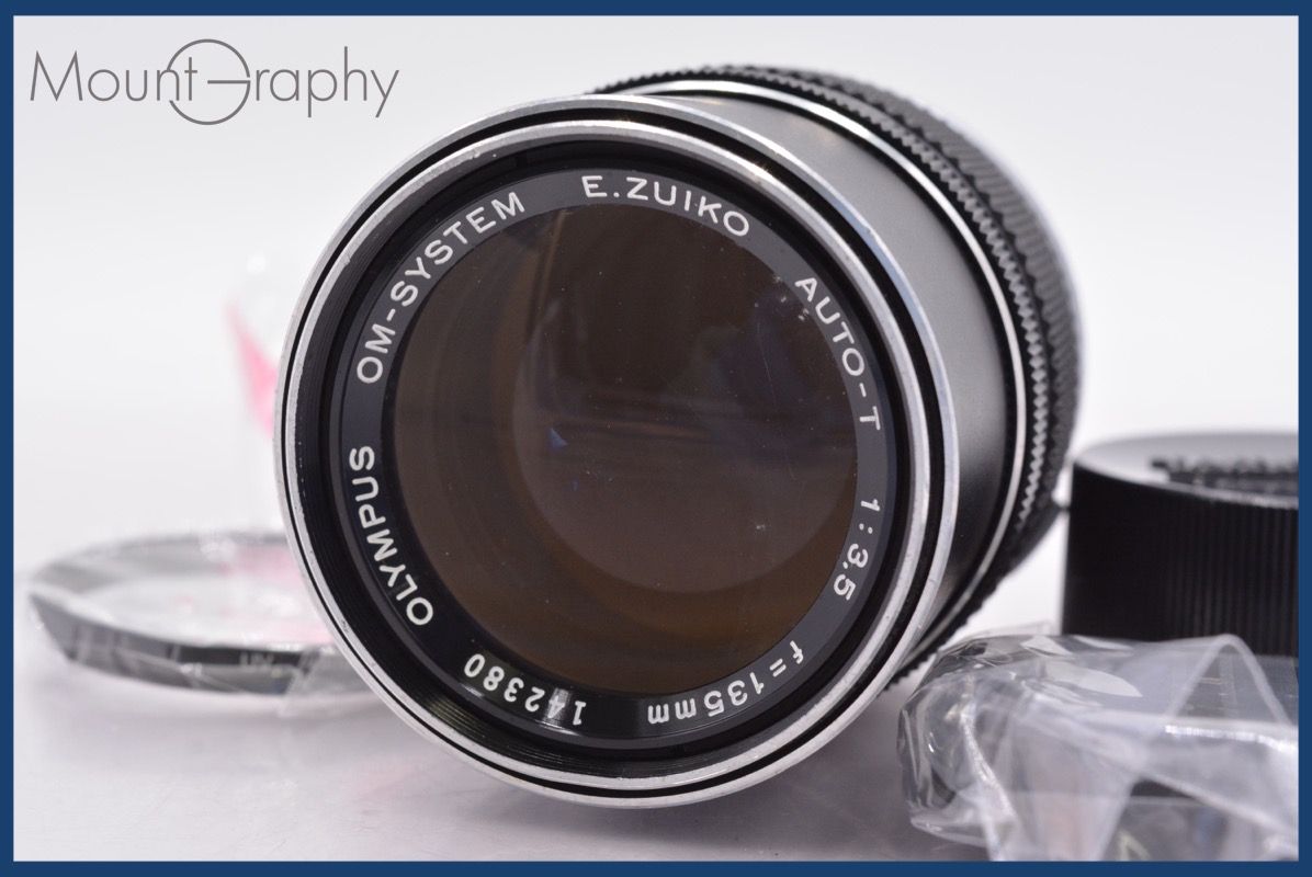 オリンパス OLYMPUS OM-SYSTEM E.ZUIKO AUTO-T 135 mm F 3.5 前後キャップ-レンズフィルター付 同梱無料 am 2181