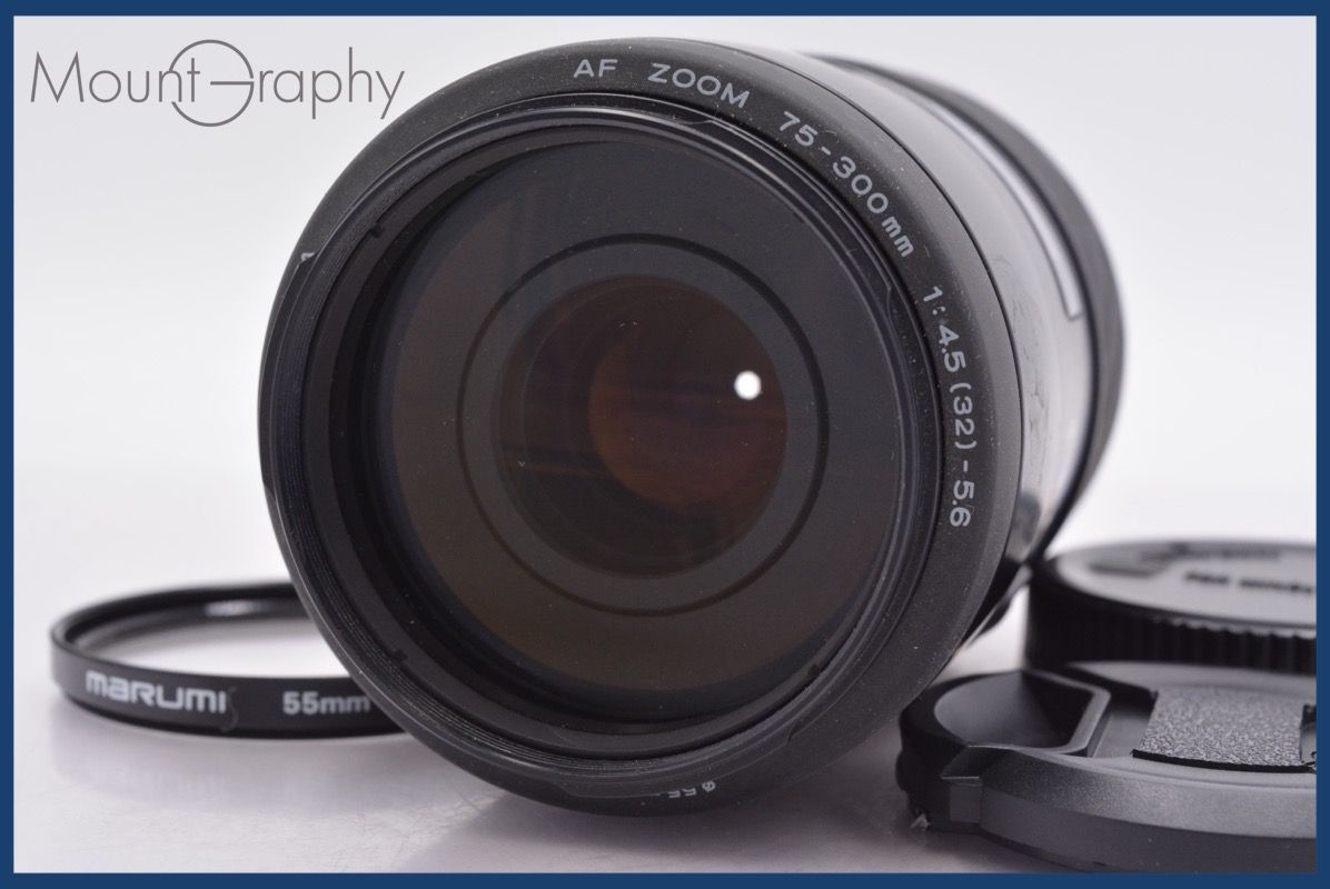 上 ミノルタ MINOLTA AF ZOOM 75-300 mm F 4.5-5.6 前後キャップ-レンズフィルター付 同梱無料 am 2209
