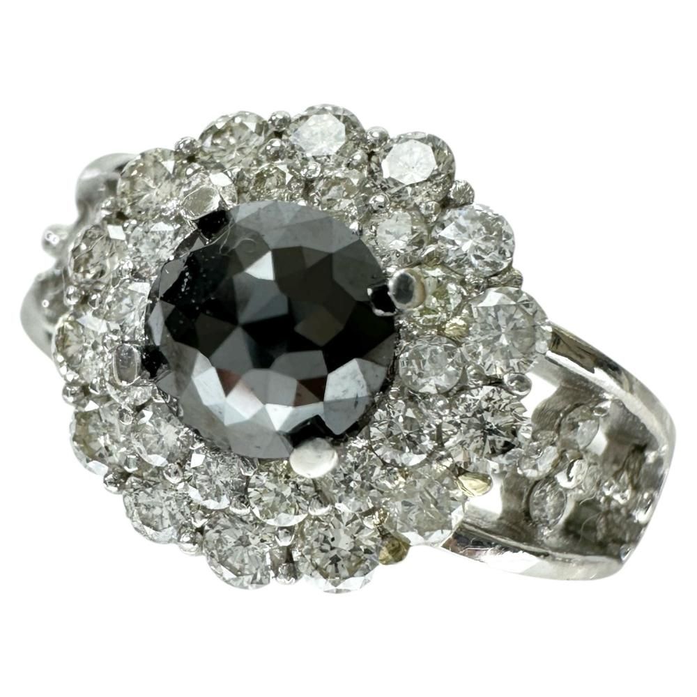 13.5号 ブラックダイヤモンド 0.94ct ダイヤモンド 0.78ct リング