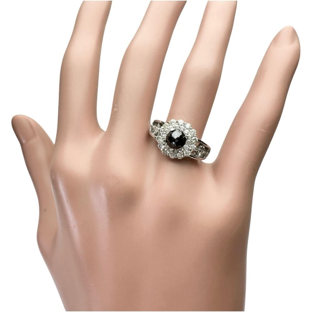 13.5号 ブラックダイヤモンド 0.94ct ダイヤモンド 0.78ct リング