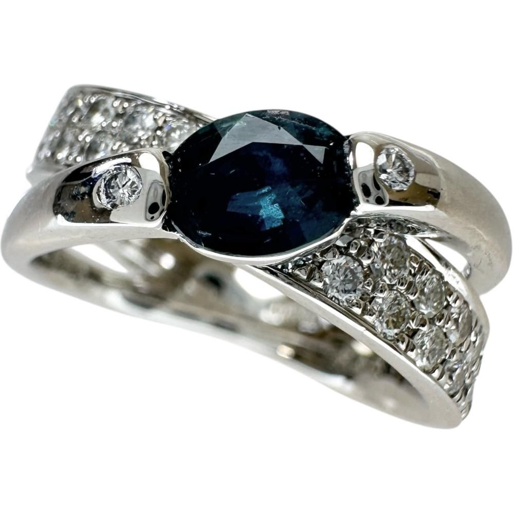 11号 ブラジル産アレキサンドライト 0.52ct ダイヤモンド 0.45ct リング 指輪 Pt900プラチナ 10.5g レディース 真子質店 NN