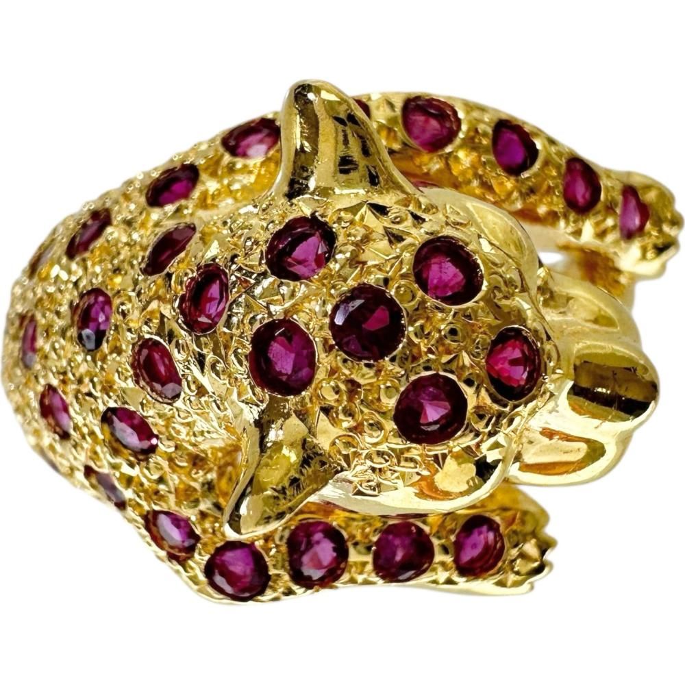 12号 パンサーモチーフ ルビー ダイヤモンド リング・指輪 K18ゴールド
