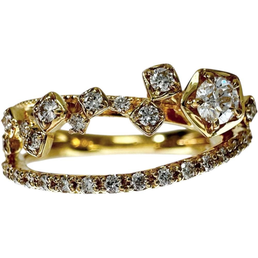 11号 festaria フェスタリア ダイヤモンド Wish upon a star 0.111 ct 他ダイヤモンド 0.17 リング 指輪 K 18ゴールド 18金 3.8 g レディース NN