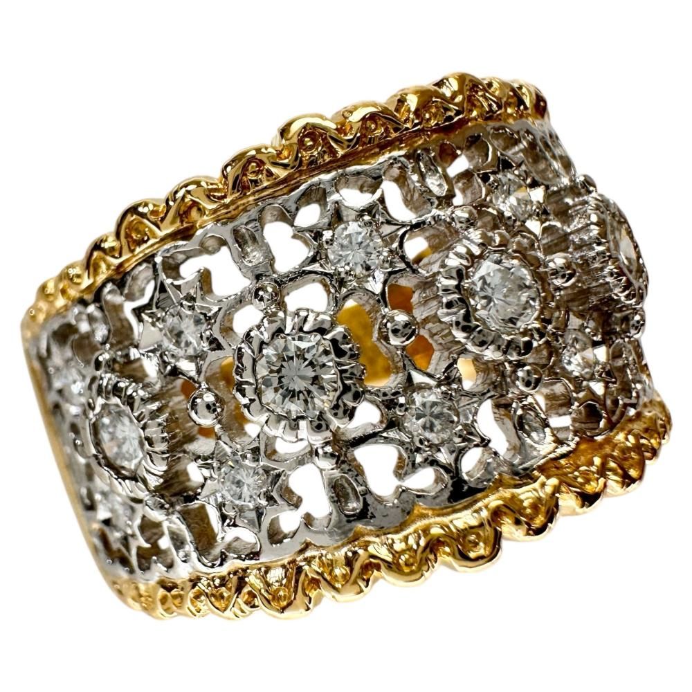 18号 Ambrose アンブローズ 透かし ダイヤモンド 0.41 ct リング 指輪 K 18ゴールド 18金 Pt 900プラチナ 9.3 g レディース NN