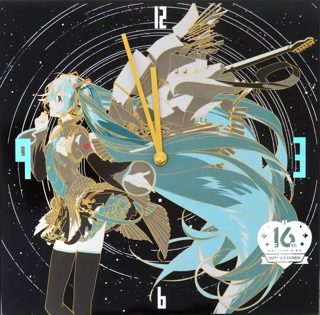 中古】置き時計・掛け時計 初音ミク 蒔絵掛け時計-MAKIE WALL CLOCK