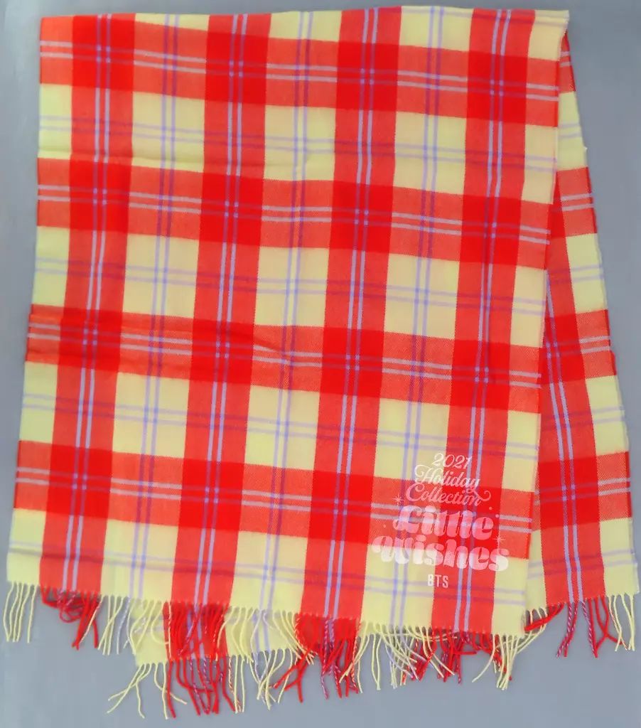 マフラー ストール BTS 防弾少年団 レッド 2021 HOLIDAY COLLECTION LITTLE WISHES JAPAN FANCLUB