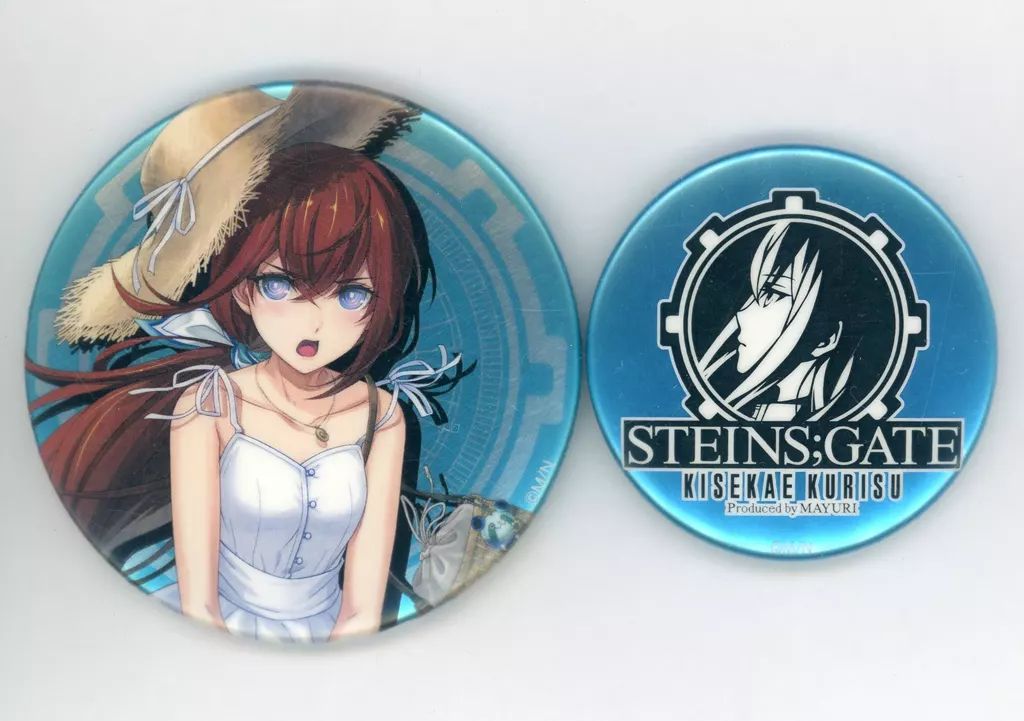 中古】バッジ・ピンズ 牧瀬紅莉栖＆ロゴ(夏ver./上半身) 75mm＆56mm