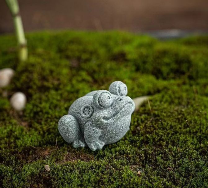 卓上置物 クリエイティブかわいいカエル茶ペット茶遊び装飾品鉢植え