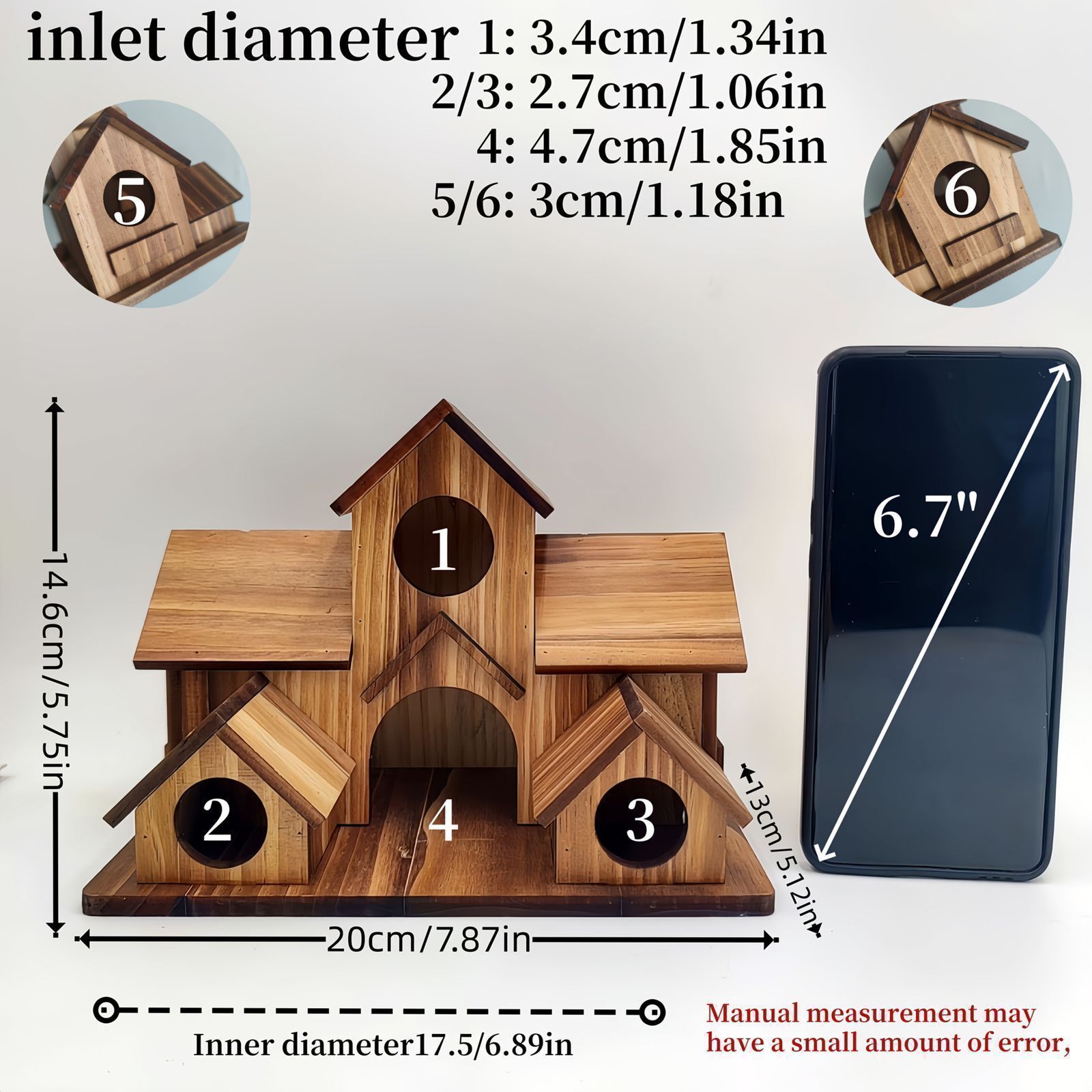 小鳥用木製ハチドリの巣ガーデンオーナメント 小型鳥に適した屋外