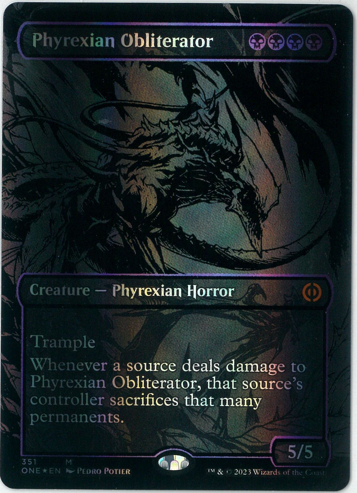 未使用保管品　ファイレクシアの抹消者　オイルスリック　foil4枚セット オイルスリックFOIL/MTG/英語版/ファイレクシアの抹消者/Phyrexian