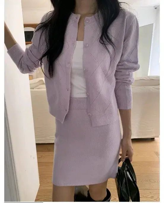 メリオン ニットセット ラベンダー 色