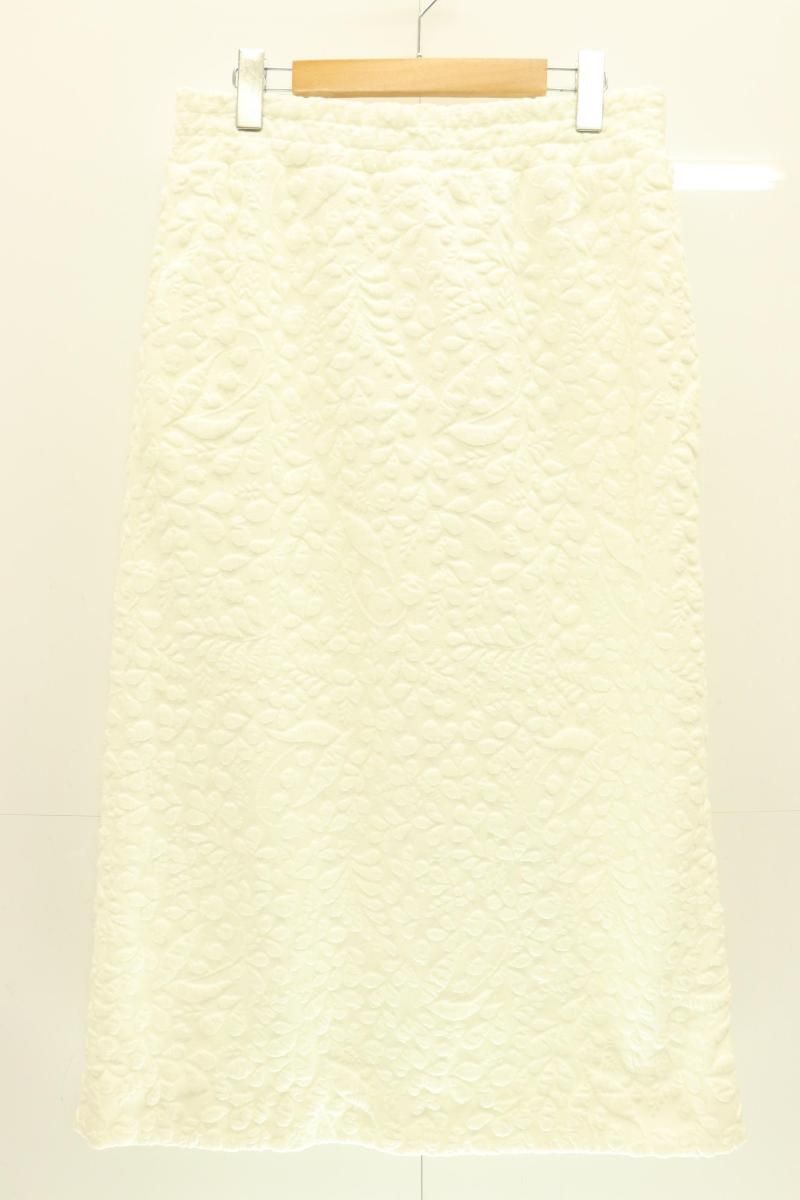 R D M Co レディーススカート L ロングスリット スカート 白 ホワイト 総柄