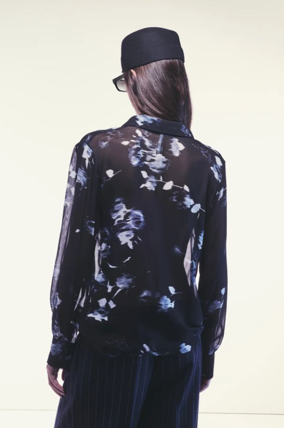 い LIVIANA CONTI リヴィアナコンティ シアーブラウス カシュクール パーティー フォーマル モード シアーシャツ