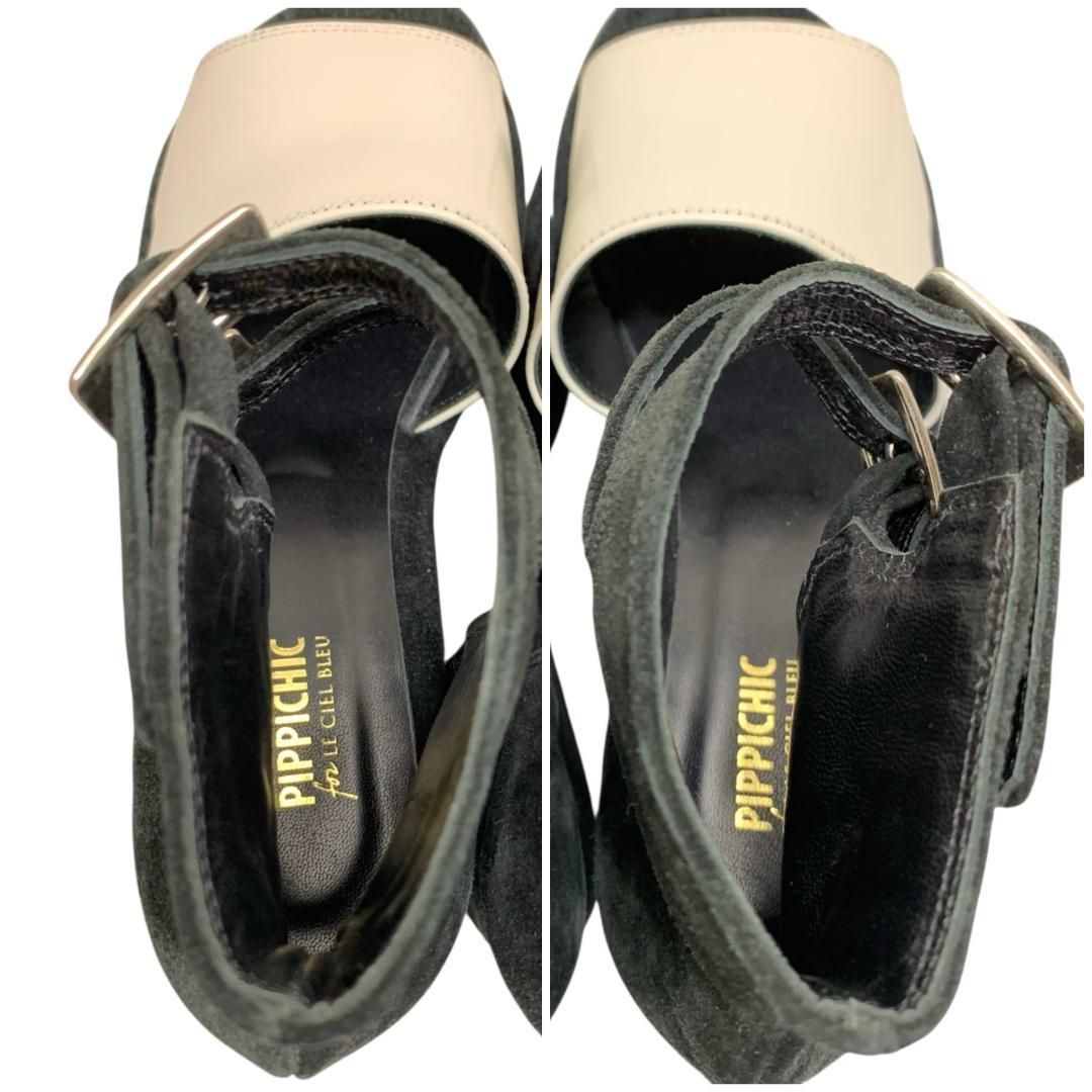 極美品】ピッピシック (24) サンダル ストラップ ベルト バイカラー