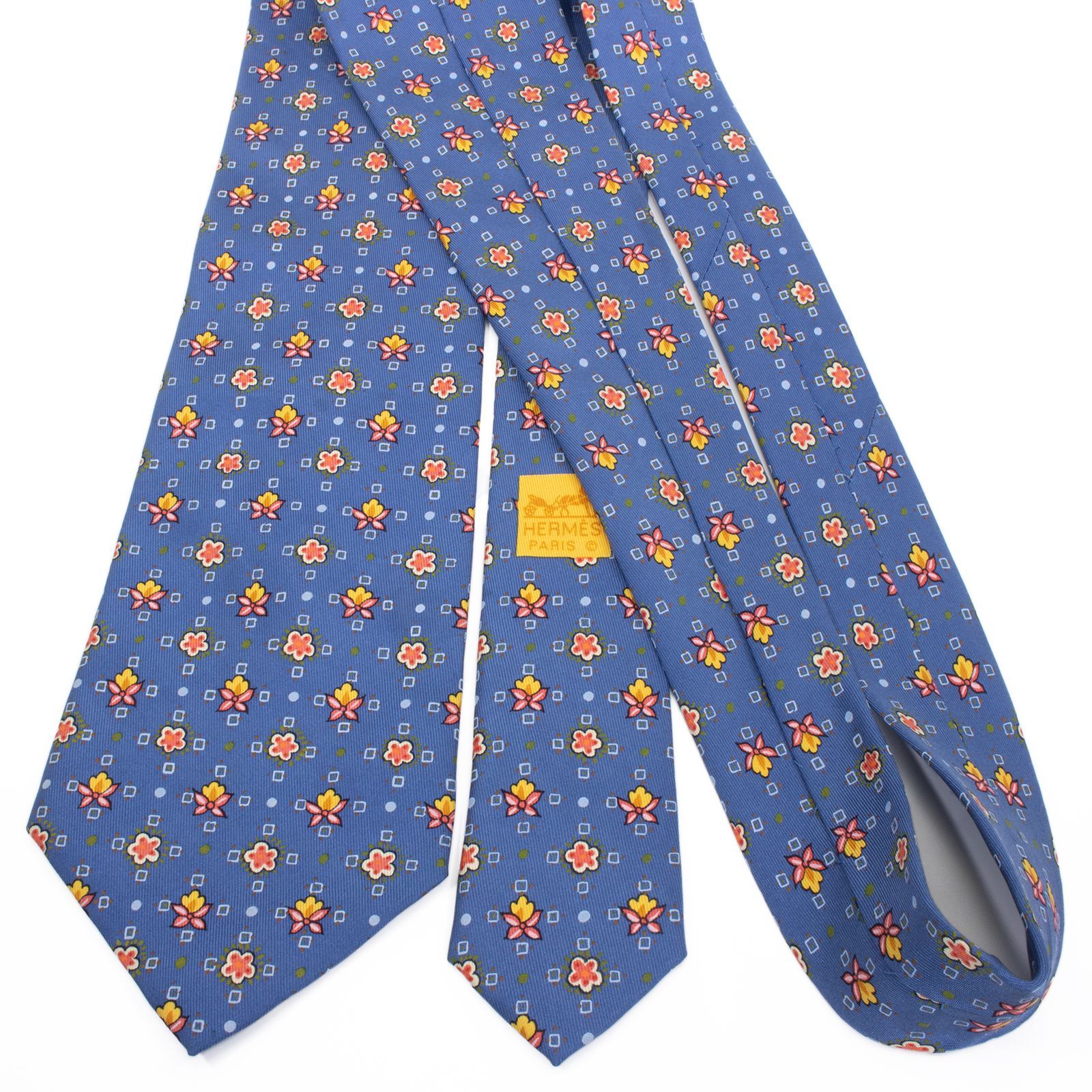 送料無料 エルメス ネクタイ ワイドタイ プリントタイ メンズ