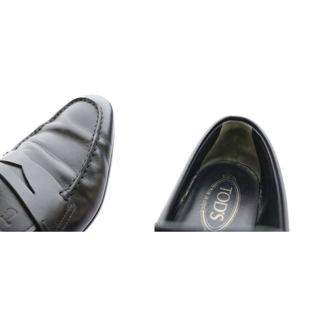  トッズ TOD S レザーコインローファー 6 黒 ブラック SS OS SH その他 靴