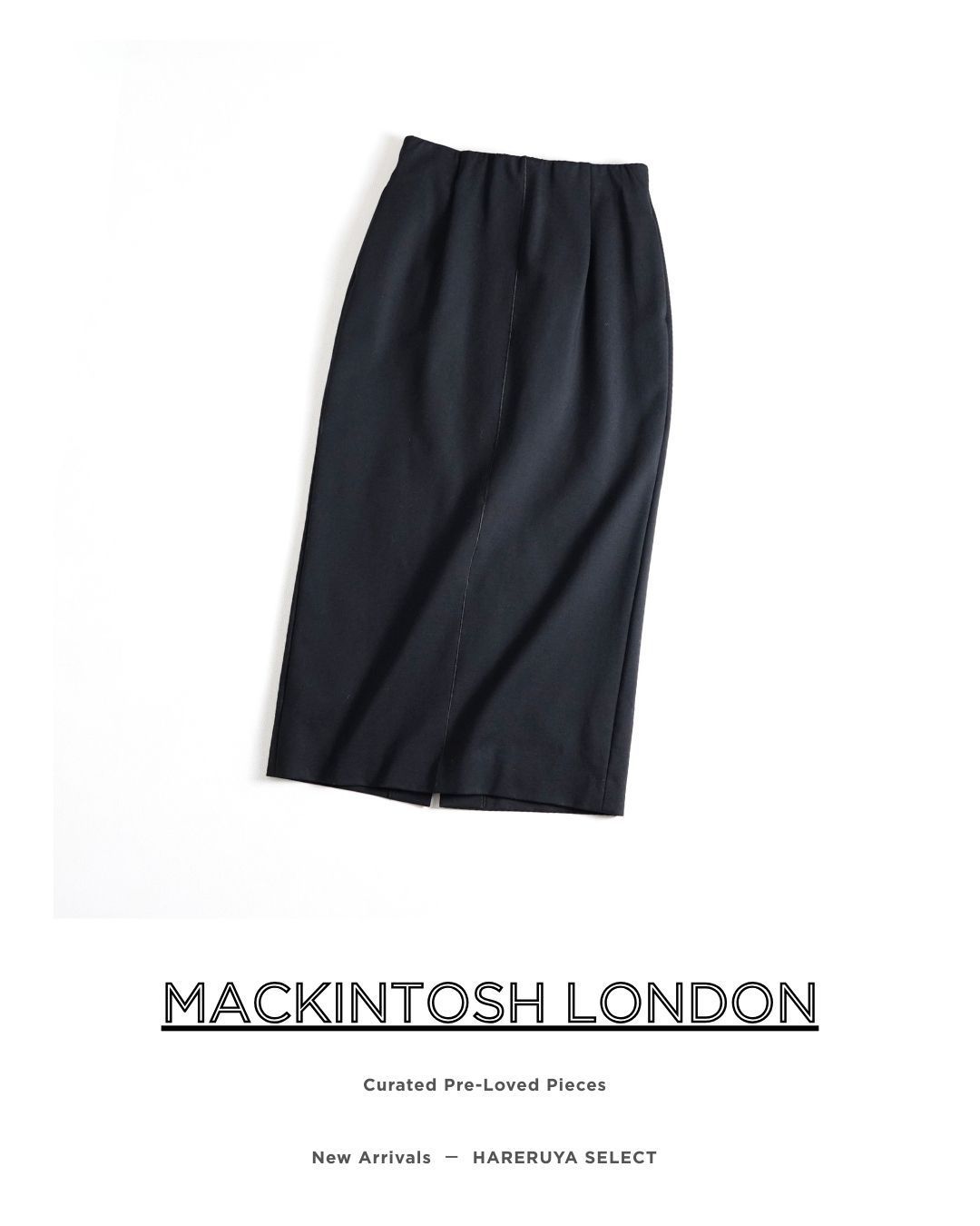 887 t LONDON マッキントッシュロンドン ストレッチポンチスカート 38 M ブラック