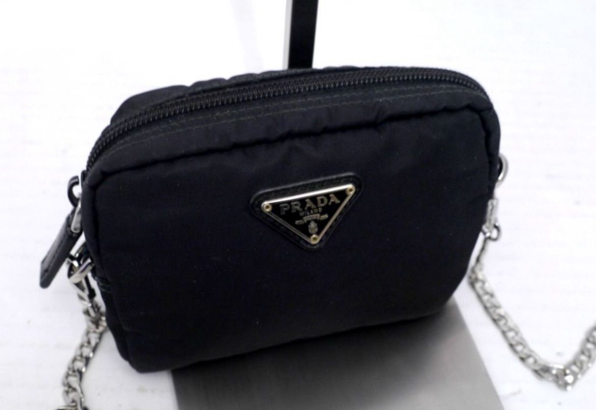 ◇ PRADA プラダ ナイロンxレザー クロスボディ チェーンストラップ
