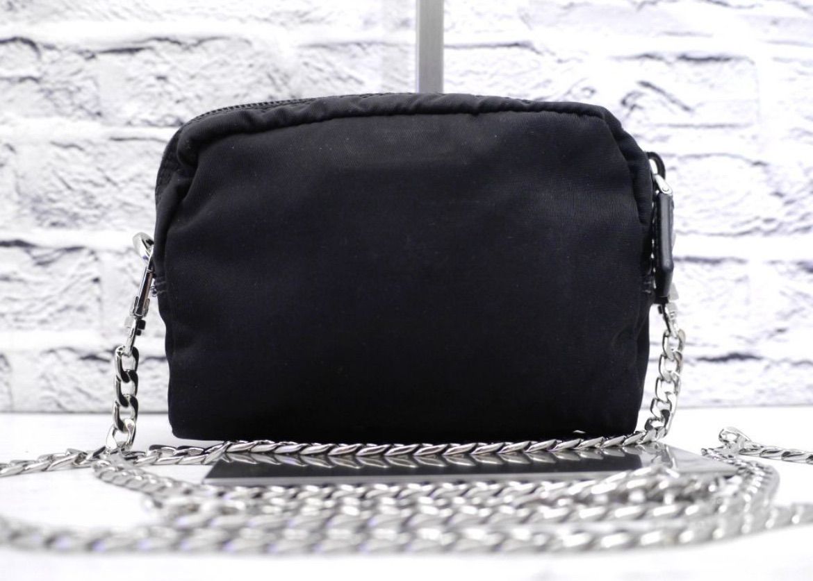 ◇ PRADA プラダ ナイロンxレザー クロスボディ チェーンストラップ