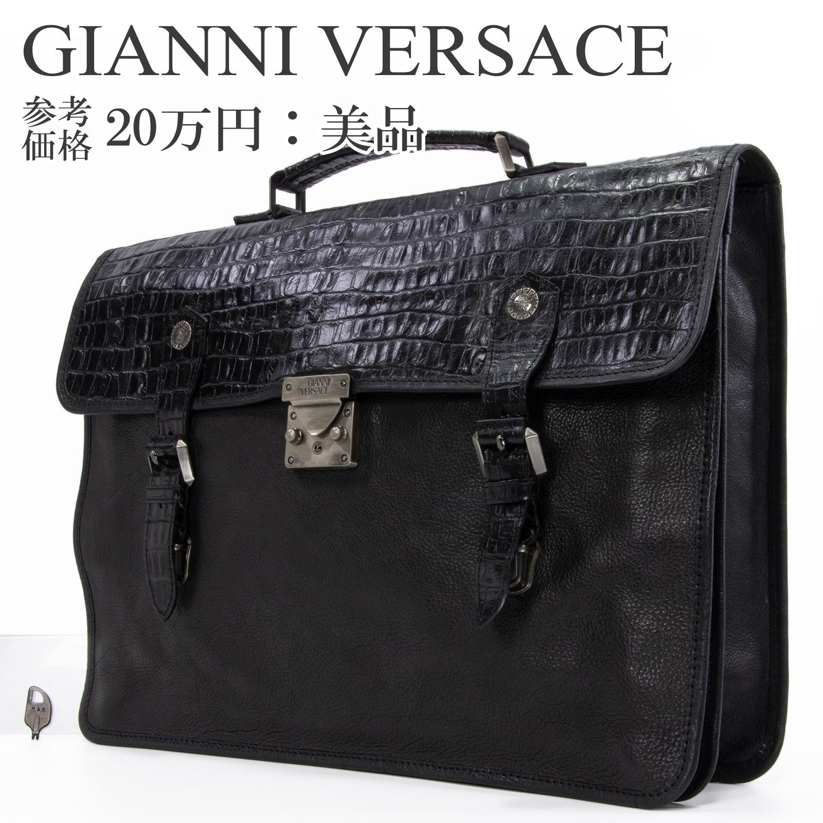 本物 送料無料 ヴェルサーチェ ハンドバッグ ビジネスバッグ ブリーフ