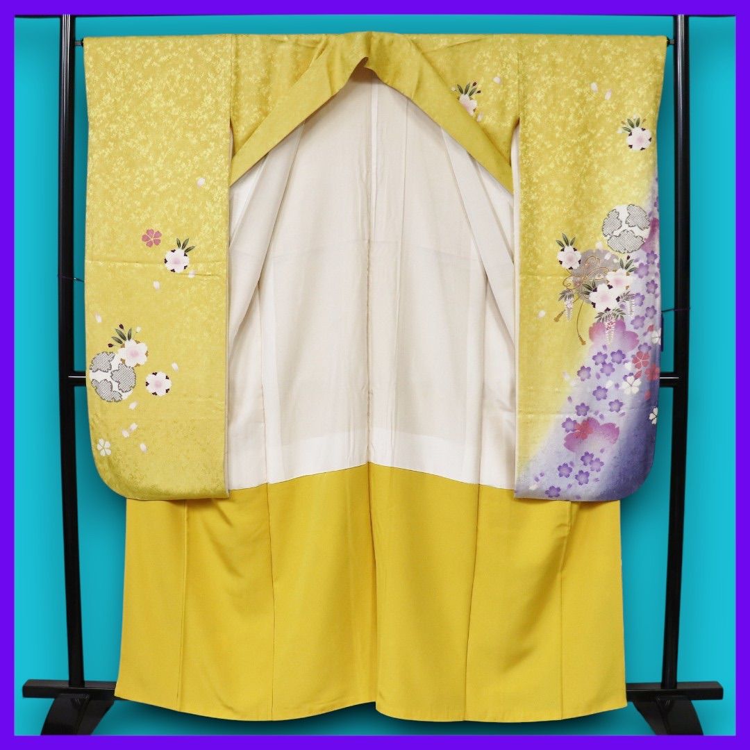  * .｡. 三日月とうさぎ.｡. SHOPフォローでお値引きクーポン有り♪ 成人式振袖6点セット 柔らかな色合い 清楚な裾暈しの古典柄 成人式 謝恩会 振袖 着物