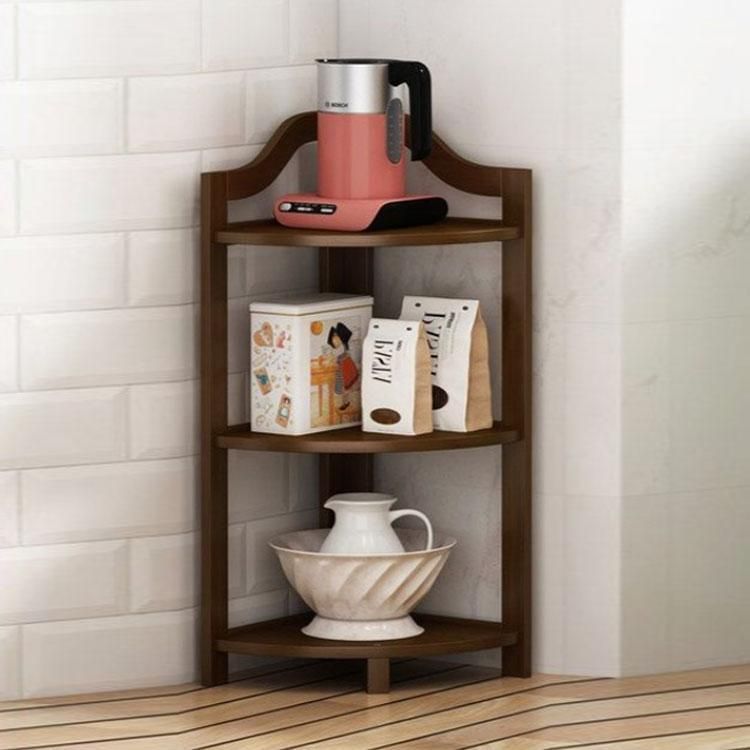 新品?未使用】 コーナーラック 木製 3段 本棚 コーナーシェルフ 多目的