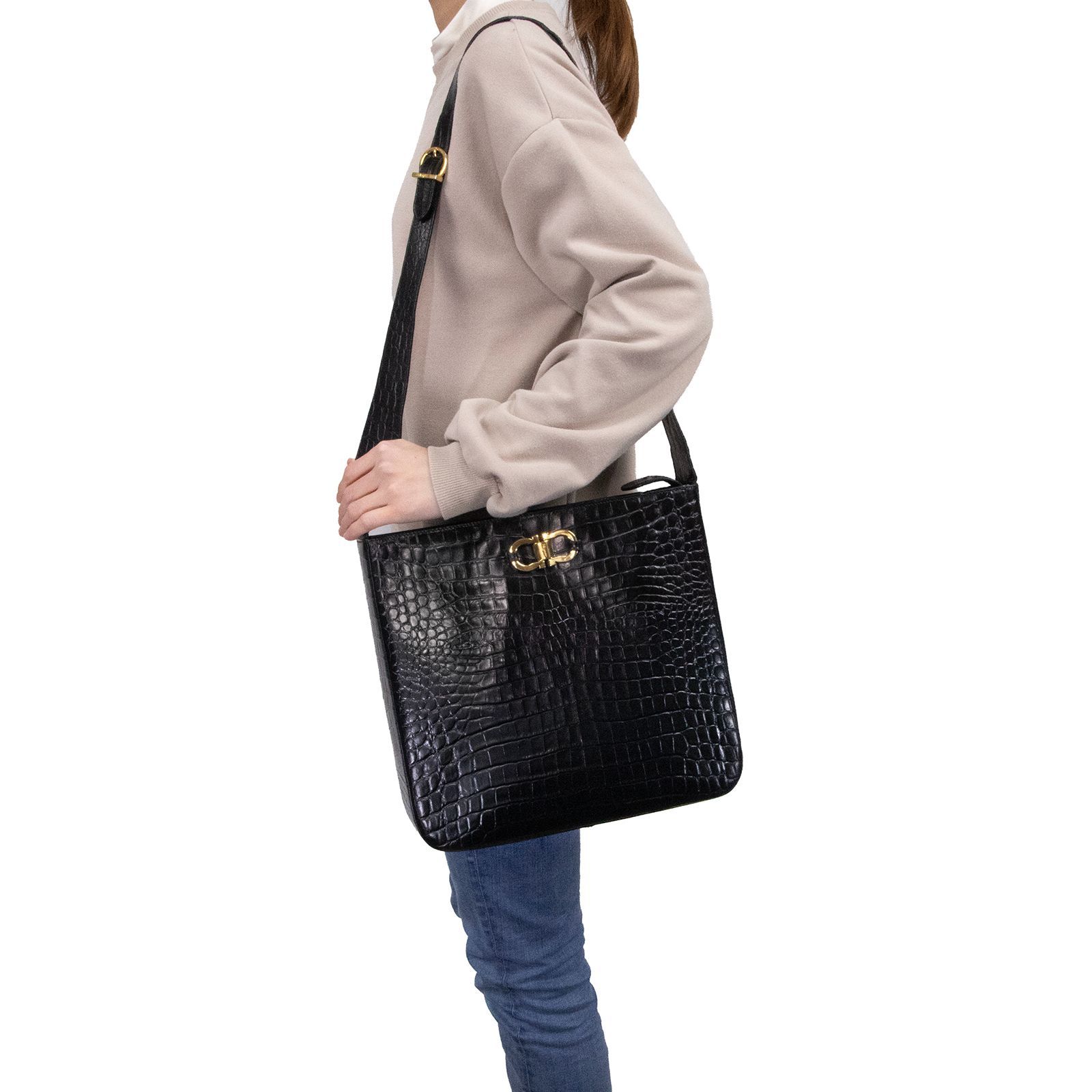 本物 送料無料 フェラガモ ショルダーバッグ レディース クロコダイル